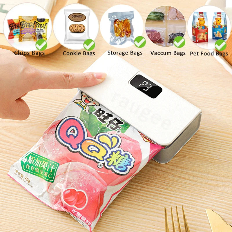 Mini Handheld Heat Sealer - Portable Plastic Bag Sealing Machine for Food Packaging